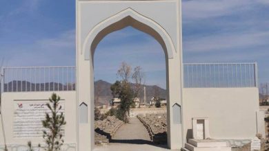 گروه طالبان برای «قبرستان دشت لیلی» در قندهار دروازه یادبود و لوح معلوماتی ساختند 3 IMG 20240324 144959 861